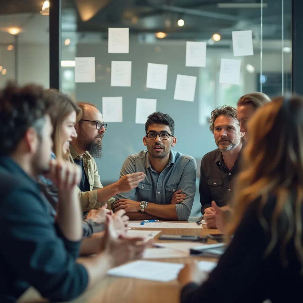 Sesión de lluvia de ideas para un plan de negocios